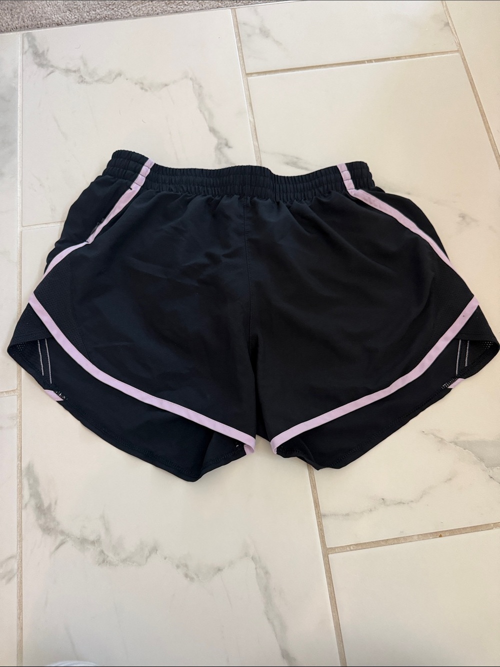 Under Armour Black Women's Athletic Shorts with Light Pink Trim